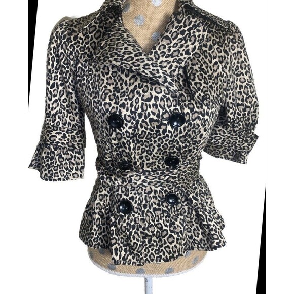 Forever 21 Tops - Forever 21 VtG Peplum Blazer Jacket Y2K Small Leopard Mcbling Fitted Mob Wife